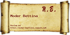 Moder Bettina névjegykártya